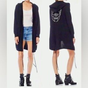 NEW! SKULL CASHMERE cardigan sweater with hood